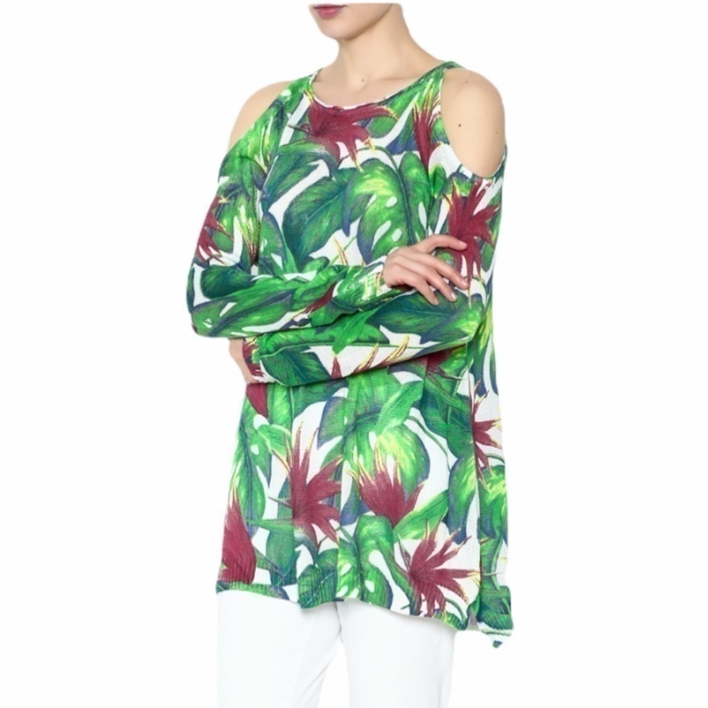 Show Me Your Mumu Shiver Shoulder Palm Sweater M